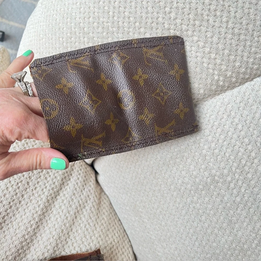 Brown Monogram LV Phone Holder Custom Made Out of A Vintage LV Garment Bag